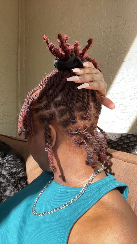 Two Strand Styles On Locs, Really Short Locs, Two Strand Twist Styles, Two Strand Twist Locs, 2 Strand Twist Styles, Two Strand Twist Hairstyles, Braids Styling, Perm Rod Set, Dread Locks