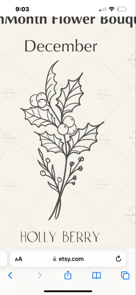 Holly Tattoo Color, Holly Fine Line Tattoo, Holly Sprig Tattoo, Simple Holly Tattoo, Holly Plant Drawing, Traditional Holly Tattoo, Holly Leaves Tattoo, Holly Berry Flower Tattoo, Holly Tree Tattoo