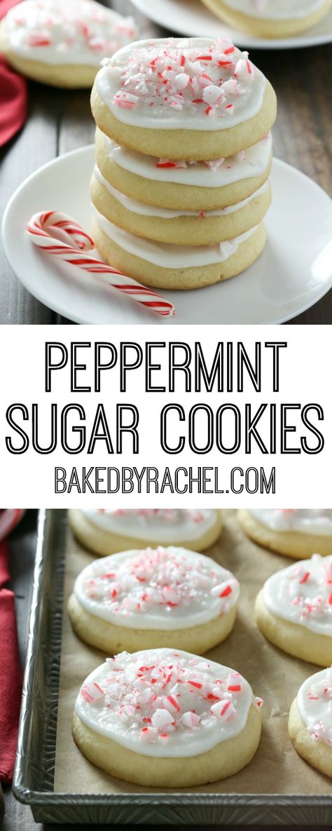 Peppermint Cookies Recipe, Cookies With Peppermint, Peppermint Frosting, Peppermint Cookie Recipe, Soft Batch, Peppermint Recipes, Peppermint Sugar Cookies, Peppermint Sugar, Thanksgiving Treats