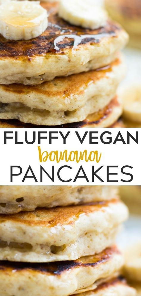 Pancake Banane, Vegan Banana Pancakes, Brunch Foods, Vegan Pancake Recipes, Pancakes Vegan, Vegan Coffee, Banana Pancakes Recipe, Pancake Recipe Easy, Desserts Vegan