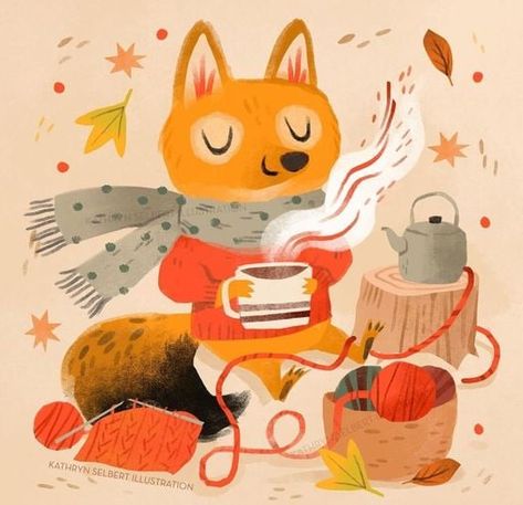 Winter Illustration, Autumn Illustration, Fox Illustration, Picture Books Illustration, Autumn Art, Childrens Illustrations, Greeting Card Design, Children's Book Illustration, Fall Harvest