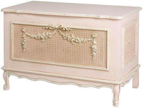 French Toy Chest in Provence Pink Finish Toy Chests, Nursery Toys, Furniture Finishes, Nursery Furniture, Toy Boxes, Toy Storage, Hope Chest, Toy Chest, Provence