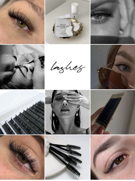 Instagram Eyelash Page Ideas, Lash Extensions Layout, Lash Business Aesthetic Instagram, Lash Extensions Content Ideas, Lash Tech Branding, Lash Collage, Lashes Instagram Feed, Lash Instagram Theme, Lash Page Aesthetic