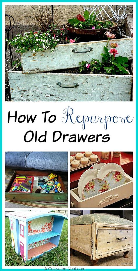 How to Repurpose Old Drawers- Don't throw out the drawers from an old dressers! Check out these Clever Ways to Repurpose Old Drawers! | upcycle, repurpose, reuse, DIY decor ideas Drawers Repurposed Diy, Drawers Repurposed, Old Dresser Drawers, Film Decor, Old Drawers, Diy Drawers, Old Dressers, Repurposed Furniture Diy, Furniture Stores