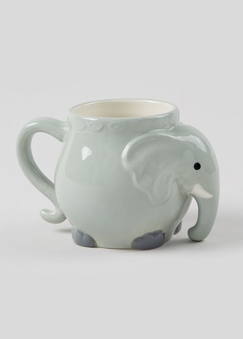 Elephant Shaped Mug (12cm x 8cm) – Grey Animal Mugs Ceramic, Ceramic Flask, Paper Folding Crafts, Kitchenware Shop, Pretty Mugs, Animal Mugs, Face Mug, Teapots And Cups, Ceramics Pottery Art