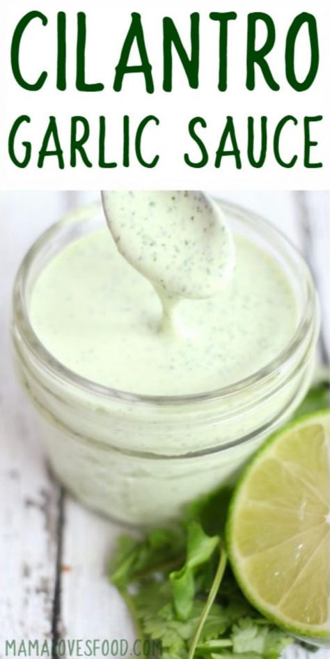 Scroll all the way to the bottom to finally get the recipe for Cilantro Garlic Sauce - Easy Pollo Tropical Inspired Recipe Pollo Tropical, Cilantro Garlic Sauce, Garlic Sauce Recipe, Cilantro Sauce, Marinade Sauce, Gravy Sauce, Homemade Sauce, Garlic Sauce, Aioli