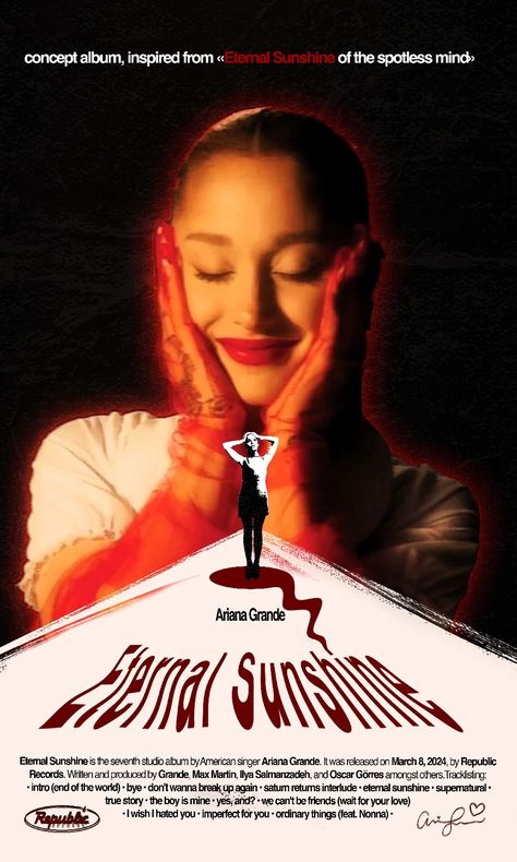 Ariana Grande, Eternal Sunshine poster #poster #albumcover #music #arianagrande Eternal Sunshine Poster, Pearl Poster, Sunshine Poster, Ariana Grande Poster, Concept Album, Ariana Grande Wallpaper, Poster Room, Eternal Sunshine, Cute Poster