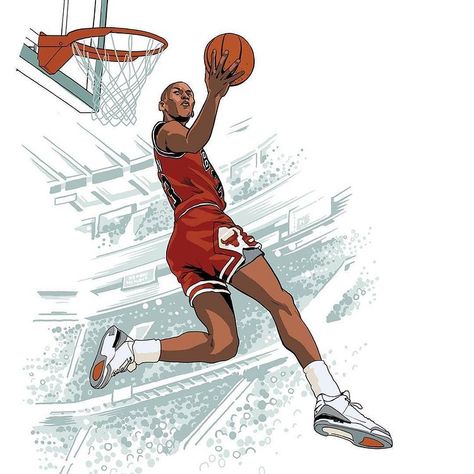 Basketball Comic Art, Nba Comic Art, Michael Jordan Cartoon, Michael Jordan Art, Nba Art, Basketball Art, Sneaker Art, Love And Basketball, Sports Art