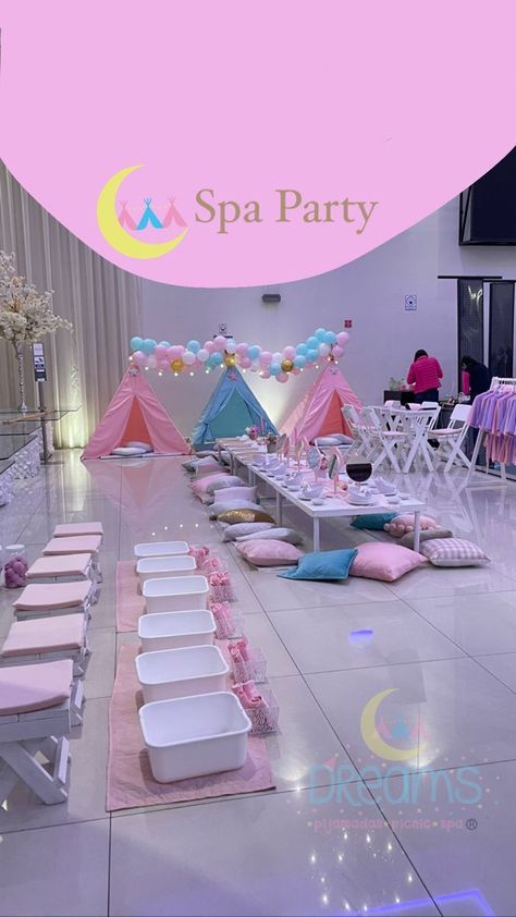 Spa Day Party For Kids, Girls Pamper Party Ideas, Girls Spa Party Ideas Kids, Spa Party Ideas For Girls Birthday, Spa Birthday Party Ideas For Kids, Spa Party Activities, Spa Day For Kids, Girls Pamper Party, Kids Pamper Party