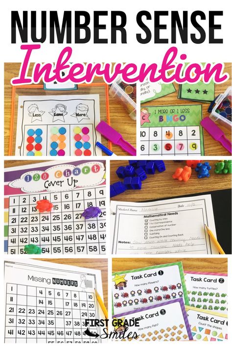 Target early numeracy and number sense for your Kindergarten and 1st grade students. Math RTI and Intervention materials and activities including: pre-assessment, direct instruction, printables, games and centers, and post assessment. 1st Grade Math Intervention Activities, First Grade Math Intervention, 1st Grade Rti Activities, 1st Grade Intervention, Kindergarten Math Intervention, Reveal Math Kindergarten, 1st Grade Math Intervention, Number Intervention Kindergarten, First Grade Math Intervention Activities