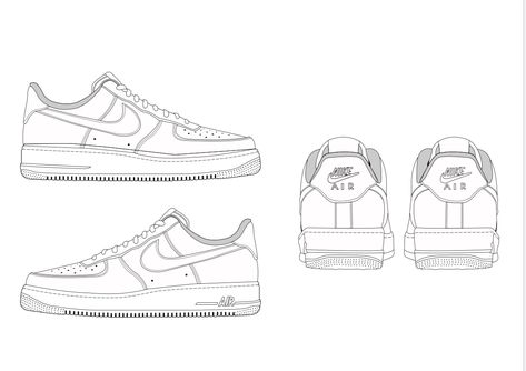 Nike Shoes Sketch, Shoe Design Template, Trainer Template, Nike Shoes Drawing, Tattoo Nike, Nike Drawing, Cupid Tattoo, Sneakers Sketch, Shoe Template