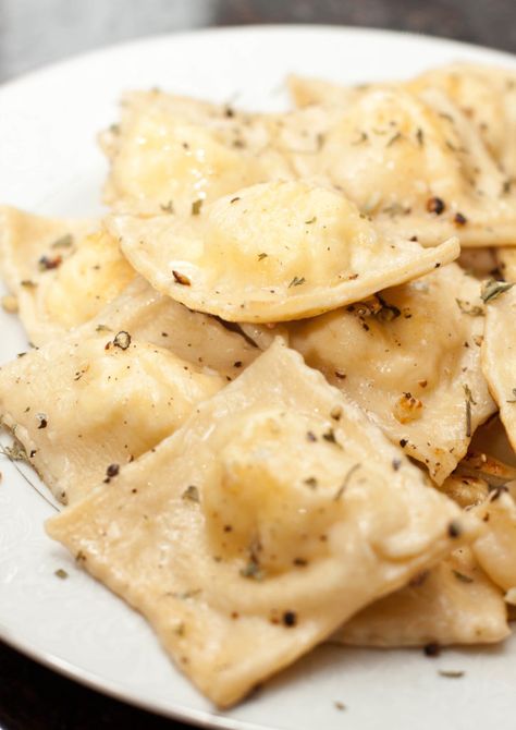 Fresh homemade ricotta cheese inside fresh rolled pasta for the most delicious Fresh Ricotta Ravioli you'll ever eat Eggs Ricotta, Rolled Pasta, Ravioli From Scratch, Homemade Ricotta Cheese, Fresh Ricotta, Homemade Ricotta, Ricotta Ravioli, Italian Diet, Homemade Ravioli