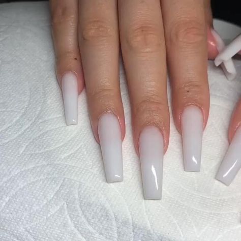 essie Nail Polish Tapered Square Nails, White Acrylic Nails, Long Acrylic Nails Coffin, Acrylic Nails Coffin Pink, Long Square Acrylic Nails, White Nail, Acrylic Nails Coffin Short, Pink Acrylic Nails, Square Acrylic Nails