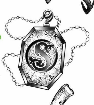 Slytherin Clipart, Slytherin Locket, Harry Potter Tattoo Sleeve, Salazar Slytherin, Locket Tattoos, Harry Potter Book Covers, Potter Tattoo, Harry Porter, Harry Potter Printables