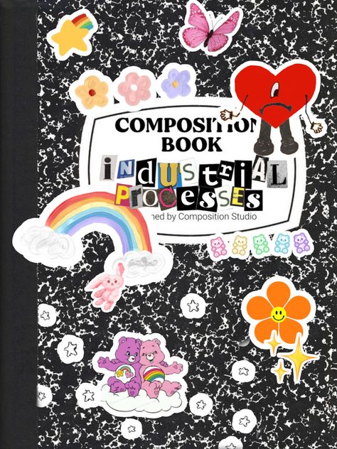 Composition Book Background, Composition Notebook With Stickers, Ipad Case Composition Book, Composition Notebook Stickers, Composition Notebook Yearbook, Composition Book Cover Aesthetic, Ipad Composition Case, Composition Book Aesthetic, Composition Book Cover Template