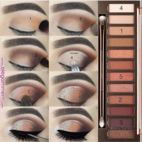 Make Up Mata, Easy Eye Makeup Tutorial, Mekap Mata, Makeup Tutorial Eyeshadow, Smink Inspiration, Eye Makeup Steps, Glitter Eyeliner, Mascara Tips