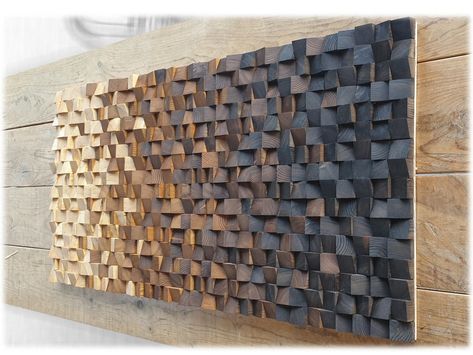 Big Wall Art Living Room, Wall Sculpture Art Modern, Wood Block Wall Art, Home Living Room Decor, Large Wood Wall Art, Wood Wall Art Diy, Wood Art Projects, Big Wall Art, Wood Cladding