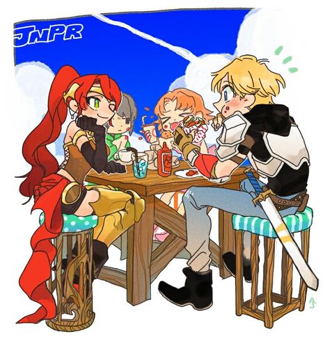 Team JNPR Lunch Rwby Pyrrha, Team Jnpr, Rwby Volume, Red Like Roses, Rwby Comic, Team Rwby, Rwby Fanart, Rwby Anime, Red Vs Blue