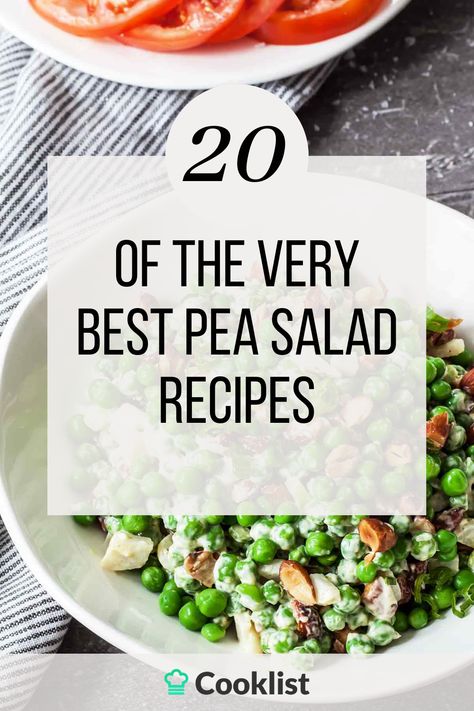 Pea salad is an old-school classic that's perfect for a side dish, potluck dish, or even a light lunch. Whether you're a fan of classic pea salads with cheddar cheese, bacon and crunchy vegetables, or you like to mix it up with different types of peas, fresh herbs and flavorful dressings, you'll find something to love in this collection of the best pea salad recipes. Split Pea Salad Recipes, Fresh Pea Salad Recipes, Vegan Pea Salad, Pea Salad Vegetarian, Fresh Peas Recipe, Best Pea Salad, Pea Salad With Cashews, Chic Pea Salad Recipe Easy, Pea Salad With Eggs