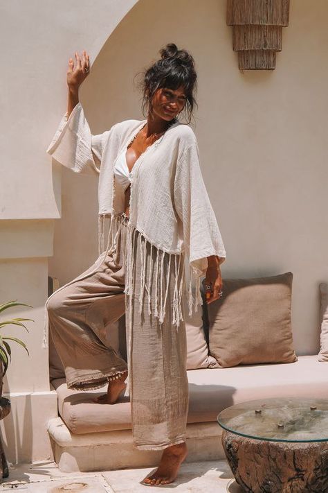 Silk Party Dress, Organic Dress, Look Boho Chic, Lazy Summer Days, Mode Hippie, Skandinavian Fashion, Estilo Hippie, Boho Style Outfits, Fringe Jacket