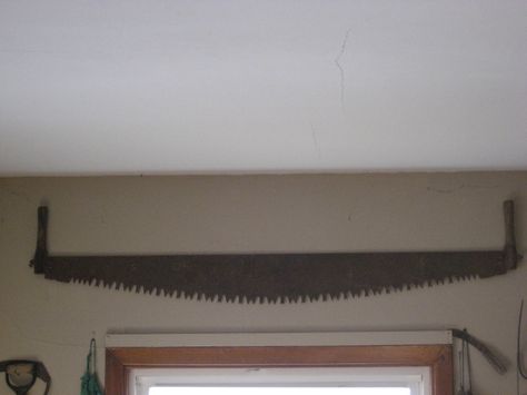 2 man crosscut saw 2 Man Saw Decor, 2 Man Saw Decor Ideas, Crosscut Saw Decor, Antique Saw Decor, Saw Decor, Crosscut Saw, Antique Room, Lake Camp, Ideas Decoracion