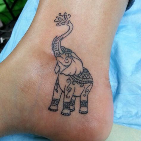 Elephant Tattoo Elephant Tattoos Indian, Elephant Inspired Tattoos, Bohemian Elephant Tattoo, Chinese Elephant Tattoo, Elephant Ankle Tattoo, Indian Elephant Tattoo, Elephant Indian, Tattoo Elephant, Elephant Tattoo Design