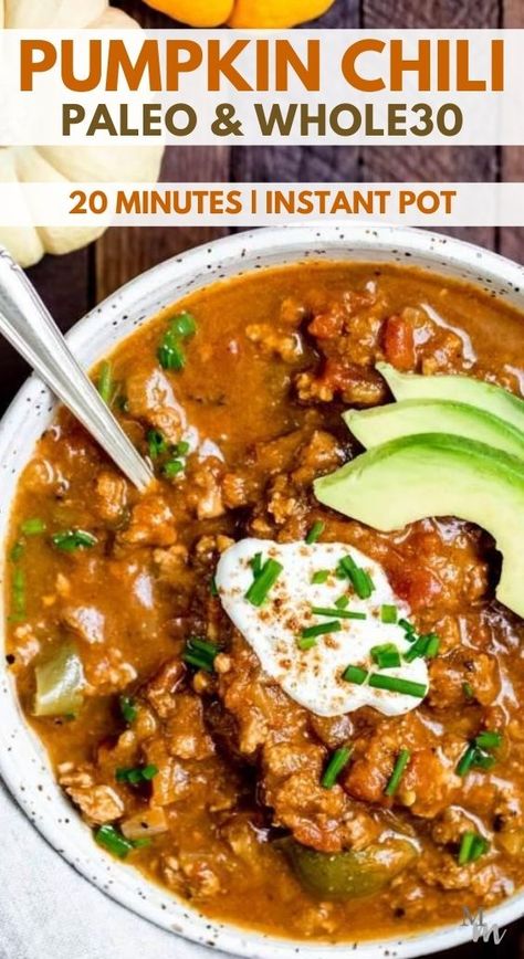 Instant Pot Recipes Healthy Family, Instant Pot Recipes Healthy, Paleo Pumpkin Chili, Pumpkin Chili Recipe, Soup Ideas, Pot Recipes Healthy, Paleo Soup, Pumpkin Chili, Paleo Pumpkin