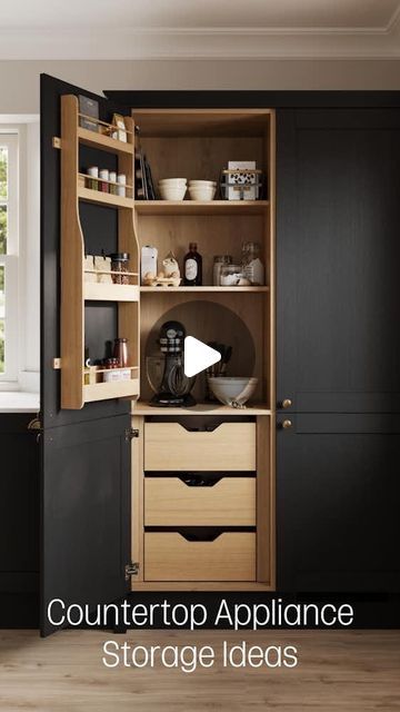 Howdens on Instagram: "Tired of countertop clutter? Check out these storage ideas to keep your appliances neatly tucked away! ✨" Appliance Storage Pantry, Small Appliance Storage Pantry, Small Appliance Storage, Appliance Storage, Storage Pantry, Small Appliance, Appliances Storage, Kitchen Redo, Small Appliances