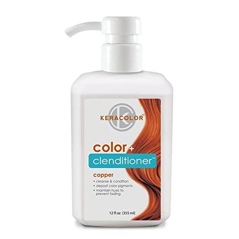 Color - Copper Add stunning hues, maintain vibrancy and kick up your color between salon visits. Brand - KERACOLOR Keracolor Clenditioner, Copper Hair Dye, Color Depositing Conditioner, Brassy Blonde, Heat Protectant Hair, Blonde Braids, Semi Permanent Hair Color, Color Shampoo, Copper Hair