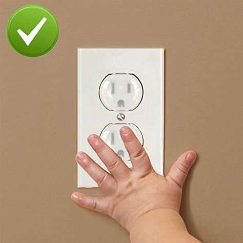 Amazon.com : Outlet Plug Covers (100 Pack) Ultra Clear Child Proof Electrical Protector Safety Caps Electrical Socket Covers by Jackshadow : Baby Outlet Plug, Baby Protection, Baby Cover, Transparent Design, Baby Safety, Outlet Covers, Outlet, Electricity