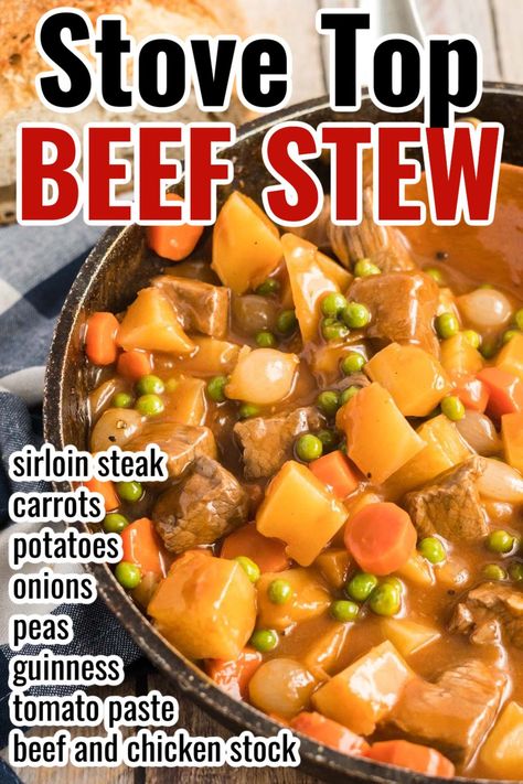 This Stovetop Beef Stew recipe is rich and flavorful and perfect for dinner tonight! Tender beef with all the delicious flavor of a slow-cooked stew, with a much shorter cooking time on the stove top! Stovetop Beef Stew Recipe, Stove Top Beef Stew, Stovetop Beef Stew, Quick And Easy Soup Recipes, Smoked Beef Brisket Recipes, Beef Stew Stove Top, Best Soups, Smoked Beef Brisket, Quick And Easy Soup