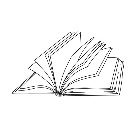 Vector line open book icon. Outline illustration isolated on white Open Book Outline, Book Line Drawing, Book Icon, Book Outline, Outline Illustration, Vector Line, Book Icons, Book Tattoo, Outline Drawings