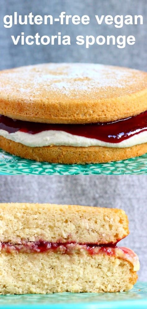 Antinflammatory Recipes, Gluten Free Sponge Cake, Vegan Victoria Sponge, Vegan Lemon Curd, Cake Sponge, Vegan Buttercream, Gluten Free Cake Recipe, Sugar Free Cake, Victoria Sponge Cake