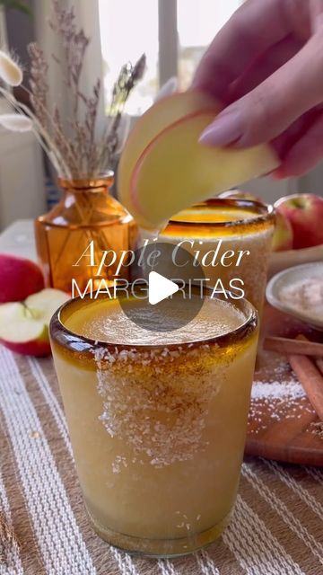 Cocktails (21+ to follow) | Countdown the days till fall with a Frozen Honey Apple Cider Margarita 🍂 A sweet and tangy drink that’s perfect for the season. 🍎✨... | Instagram Frozen Honey, Apple Cider Margarita, Cider Margarita, Edible Cocktails, Thanksgiving 2024, Edible Toppers, Apple Season, Fall Cocktails, Fall Drinks