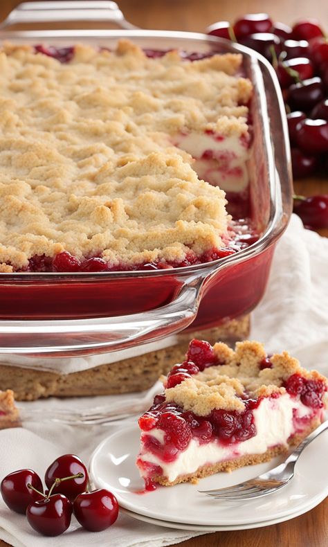 The Classic Cherry Feeling: A Dessert Recipe for Timeless Pleasure Classic Cherry Feeling, Cherry Delight Dessert, Pie Filling Desserts, Cherry Recipes Dessert, Pie Crust Designs, Cherry Crumble, Cherry Delight, Green Desserts, Graham Cracker Crust Pie