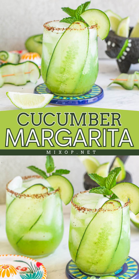 Quench your thirst with this refreshing Cucumber Margarita recipe! Fresh and crisp, it's the perfect addition to your Cinco de Mayo party food ideas. Savor the delightful blend of tequila and cucumber for a healthy twist on this classic cocktail! Cucumber Margarita Recipe, Original Margarita Recipe, Fruity Cocktail Recipes, Easy Party Drinks, Fruity Mixed Drinks, Cucumber Margarita, Cucumber Cocktail, Popular Cocktail Recipes, Easy Alcoholic Drinks