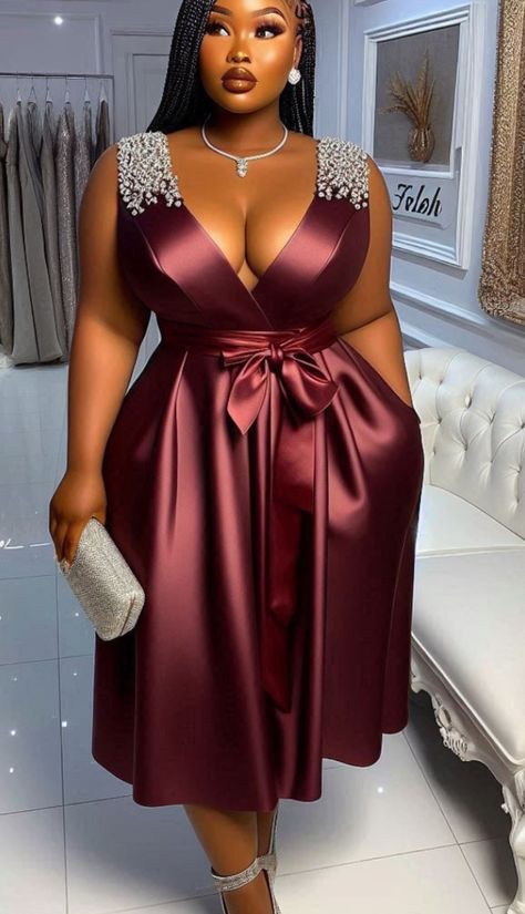 Credit: Folah Signature Church Gala Outfit, Flay Gown Styles, Folah Signature, Dinner Gowns Classy Style, Lace Dress Classy, Classy Short Dresses, Fancy Short Dresses, Dinner Gown, Plus Size Evening Gown