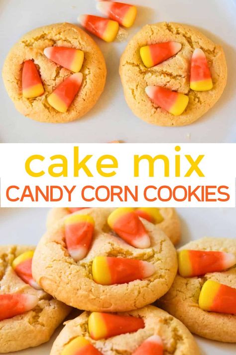 Candy Corn Cake Mix Cookies, Fall Cake Mix Cookies, Jiffy Mix Recipes, Candy Corn Cookies, Creative Snacks, Corn Cakes, Fall Dinner Recipes, Fall Cakes, Best Cookie Recipes