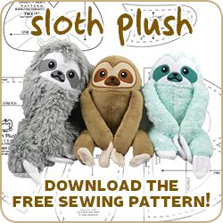 Choly Knight, Sloth Plush, Animal Sewing Patterns, Free Sewing Pattern, Plushie Patterns, Sewing Stuffed Animals, Beginner Sewing, Beginner Sewing Projects Easy, Plush Pattern