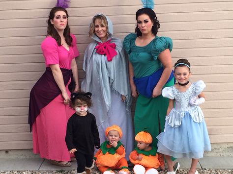 Cinderella costumes #halloween #cinderella #uglystepsisters #lucifer #pumpkins #fairygodmother Lucifer Costume, Halloween Cinderella, Grinch Party, Cinderella Costume, Family Halloween Costumes, Costumes Halloween, Family Halloween, Holiday Inspiration, Pumpkins