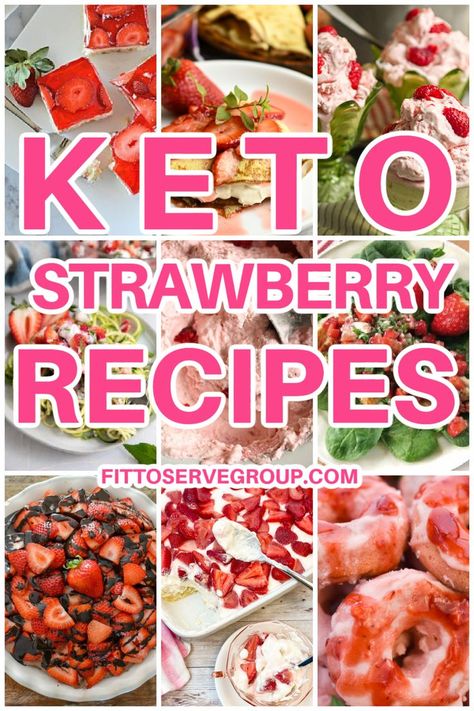 round up images of keto strawberry recipes Fresh Strawberry Recipes Desserts, Strawberry Fudge Recipe, Frozen Strawberry Desserts, Frozen Strawberry Recipes, Blueberry Snacks, Fresh Strawberry Recipes, Low Fat Desserts, Strawberry Breakfast, Keto Fruit