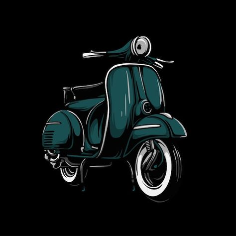 Vector scooter vector illustration | Premium Vector #Freepik #vector #scooter-logo #moped #motorcycle-cartoon #motor-cycle Vespa Vector, Vespa Logo, Disney Cars Wallpaper, Moped Motorcycle, Motorcycle Illustration, Cars Wallpaper, Motor Cycle, Vespa Scooters, Disney Cars