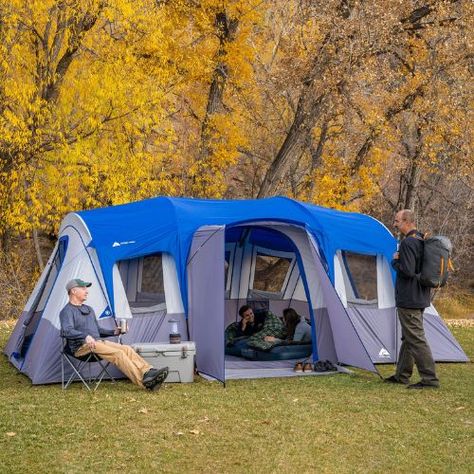 Ozark Trail 16-Person 3-Room Cabin Tent with 3 Entrances $150 Shipped Free (Reg. $224) – Ideal for your Next Camping Excursion Tall Friends, Cabin Tent, Sports Camp, Ozark Trail, Room Dividers, Cathedral Ceiling, Side Door, Camping & Hiking, Tent Camping