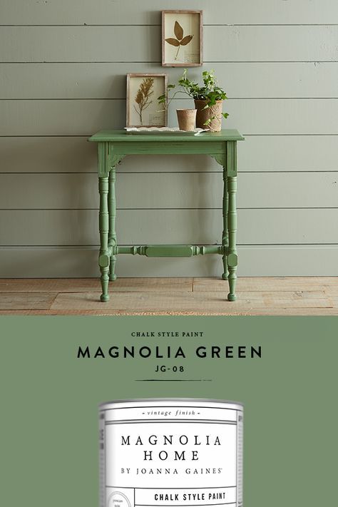 Green Chalk Paint Furniture, Chalk Paint Green, Green Chalk Paint, Magnolia Homes Paint, Green Painted Furniture, Magnolia Green, Favorite Paint Colors, Green Furniture, Green Paint Colors