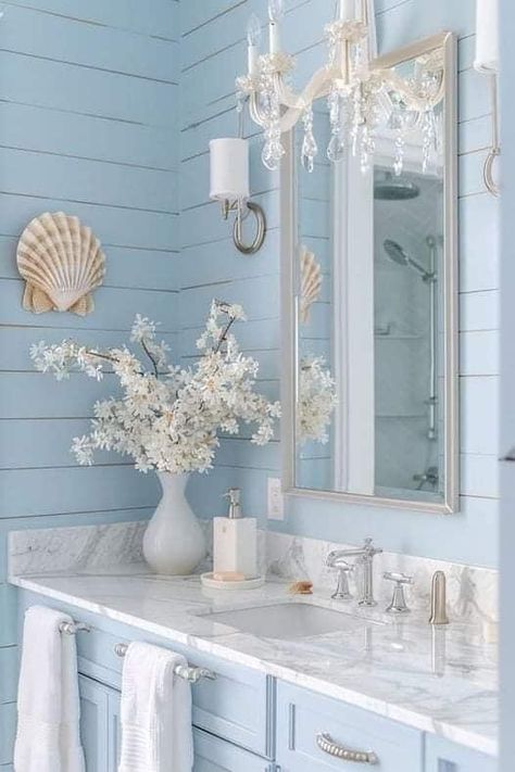 Stone Shower Floor, Coastal Bathroom Ideas, Coastal Bathroom Design, Aqua Tiles, Coastal Bathroom Decor, White Vessel Sink, Beach House Bathroom, Coastal Bathroom, Sophisticated Bathroom