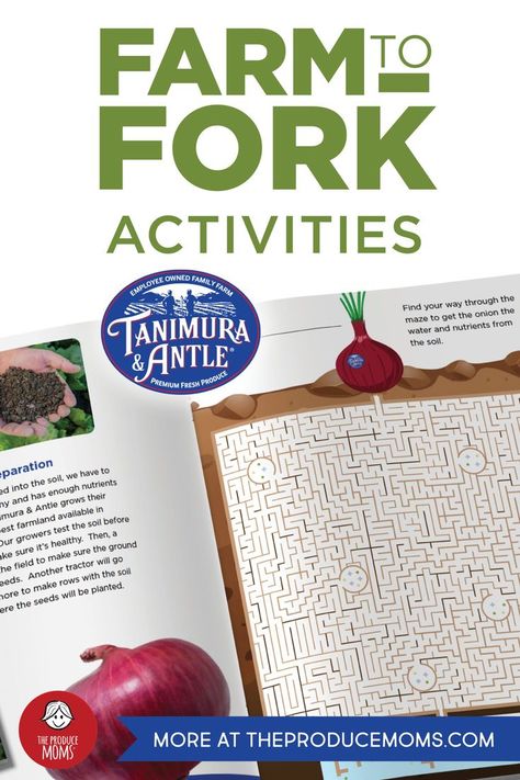 close up view of a book with red onions in it and a maze. Agriculture Education Activities, Farm To Fork, Modern Agriculture, Farm School, Subtraction Activities, Learning At Home, Homeschool Elementary, Agriculture Education, Gross Motor Activities