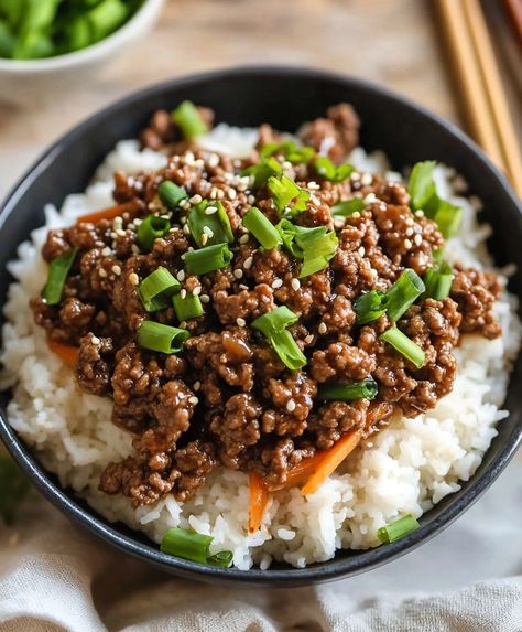 Ground Beef Teriyaki Recipe Ground Beef Recipes Stir Fry, Teriyaki Ground Beef Stir Fry, Ground Beef Ideas Healthy, Asian Dishes With Ground Beef, Ground Beef Teriyaki Recipe, Asian Hamburger Meat Recipes, Japanese Ground Beef Recipes, Ground Beef Teriyaki Bowl, Easy Minced Beef Recipes