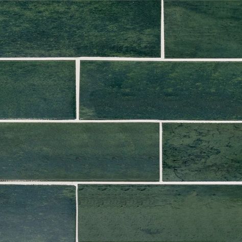 Jeffrey Court | Field Tile 3"x18" 2.875" x 17.5" Fennel Green Subway Tile, White Grout, Jeffrey Court, Grey Subway Tiles, Subway Tiles Bathroom, Rectified Tile, Fireplace Facade, Deep Green Color, Beige Ceramic