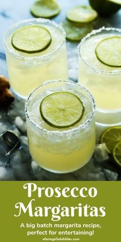 Prosecco Margarita, Prosecco Cocktail Recipes, Pitcher Of Margaritas, Batch Cocktail Recipe, Batch Cocktails, Prosecco Cocktails, Decorações Com Comidas, Boozy Drinks, Fancy Drinks