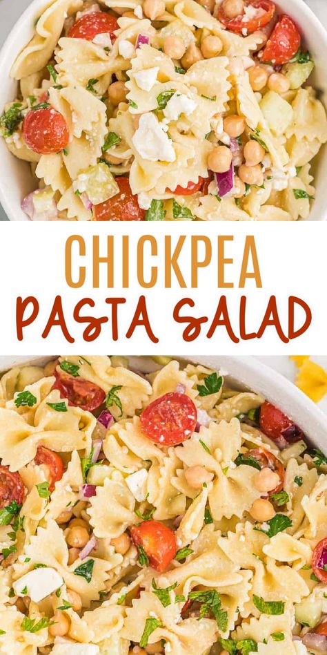 Chic Pea Pasta Salad, Pasta Salad Recipes Chickpeas, Garbanzo Pasta Salad, Chickpea Pasta Salad Recipes, Chick Peas Salad Recipes, Pasta Salad With Garbanzo Beans, Pasta Salad Chickpeas, Pasta Salad With Olive Oil, Banza Pasta Salad